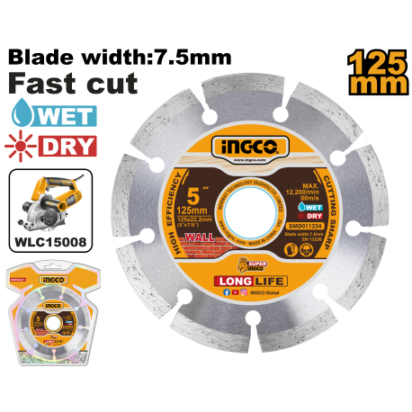 DISCO DIAMANTATO COR. SEGM. MM125 INGCO