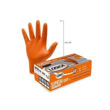 GUANTI NITR. SUPREM ARANCIO DIAMANTATO 50PZ LOGICA