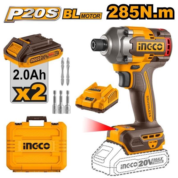 AVVITATORE IMP. 285NM BL 20V C/2BAT 2AH INGCO
