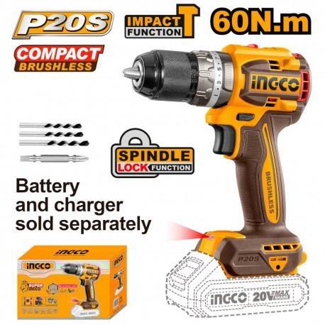 AVVITATORE BRUSHLESS 60NM 20V S/BATT INGCO