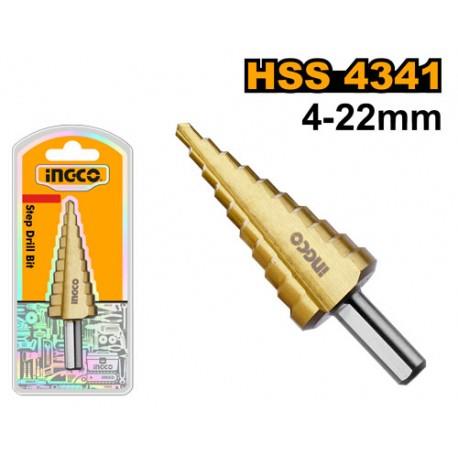 FRESA CONICA A GRADINO 4-22MM INGCO