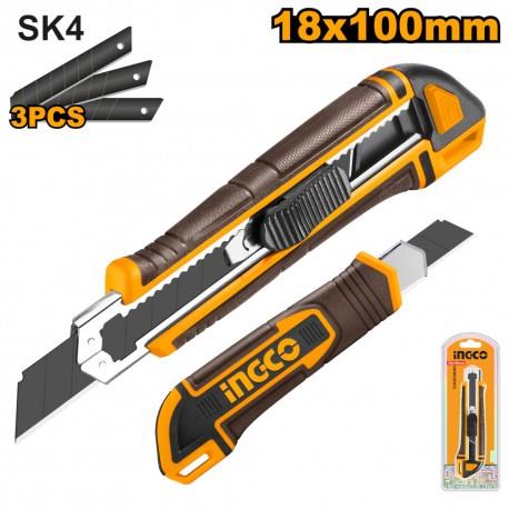 CUTTER 18X100MM C/3 LAME NERE INGCO