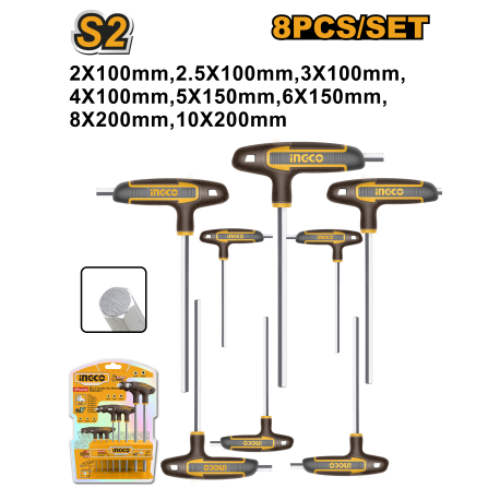 SET 8 CHIAVI ESAGONALI A T INGCO